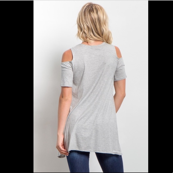 Grey Basic Cold Shoulder Tunic - Picture 7 of 7